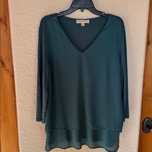 Michael Kors Teal V-Neck Women's Top
